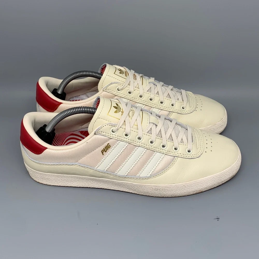 Adidas‎ Puig Indoor White Red Soccer Shoes GW3150 Men’s Sz 10.5